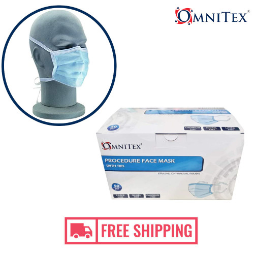 Omnitex Tie Behind the Head Surgical Mask - Box of 50 with Free Shipping