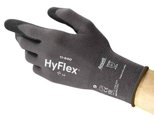 Ansell HyFlex 11-840 Nitrile-Coated Work Gloves  - Size 9 Large