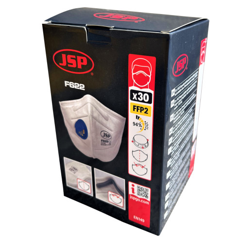 JSP Disposable Fold Flat FFP2V Mask F622 - (BGW170-000-S00) Box of 30