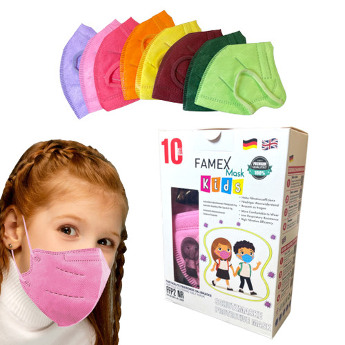 Famex Childrens FFP2 Disposable Pattern Face Mask with Ear Loops