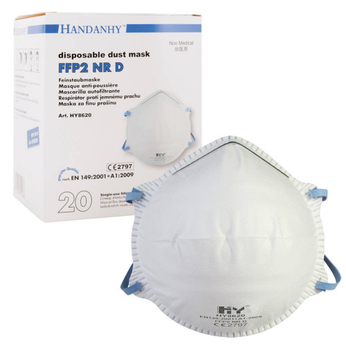 Handanhy HY8620 FFP2 NR Unvalved Face Mask next to box