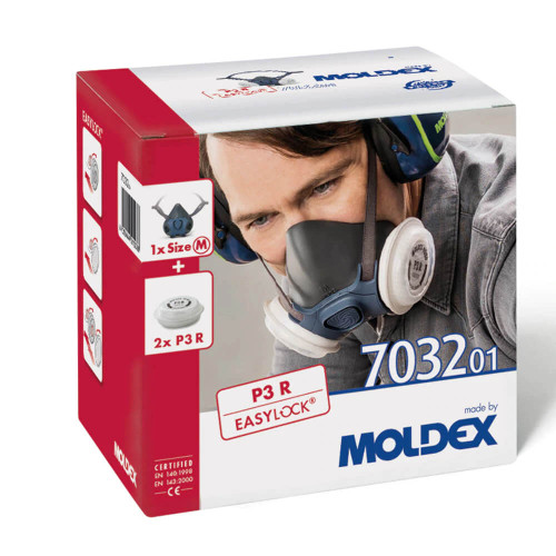 Box of Moldex 7032 - Pre-assembled 7000 Series P3 R Half Mask