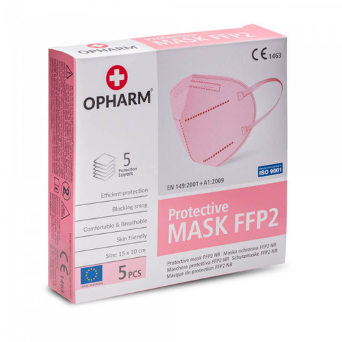 Box of Opharm Protective mask FFP2 pastel pink