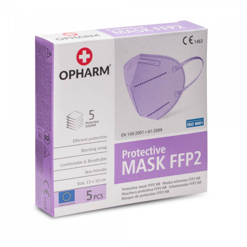 Opharm Protective mask FFP2 purple - Box of 5 masks