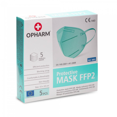 Box of Opharm Protective mask FFP2 turquoise