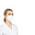 Woman wearing a Opharm FFP3 White Disposable Face Mask with Ear Loops