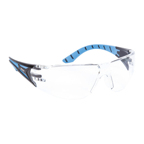 Riley Stream Safety Glasses with Clear Lenses in Blue/Black