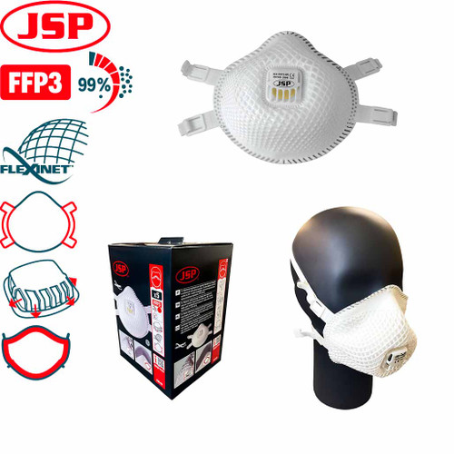 JSP Flexinet 832 Valved FFP3  Face Mask Thumbnail