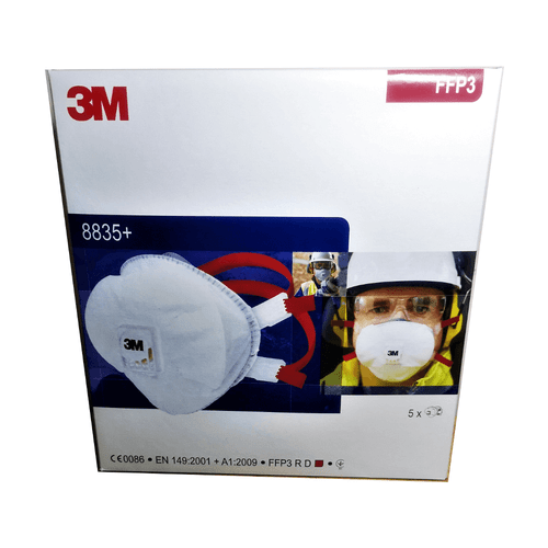 3M 8835+ FFP3 R D Valved Respirator Face Mask (Box of 5)