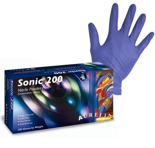 Aurelia Sonic 200 Nitrile Powder Free Gloves Blue - Box of 200 - X-Large