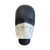 White FFP2 NR D medical respirator mask properly fitted on a black mannequin head, showing coverage of nose, mouth, and chin